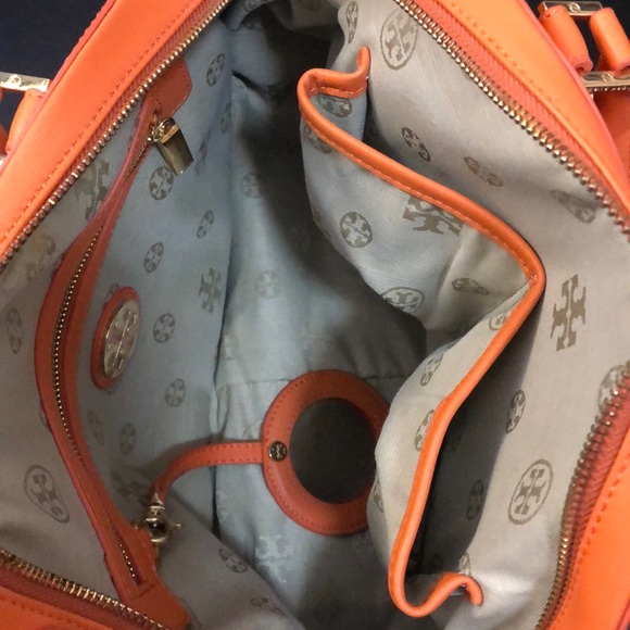 TORY BURCH Large Orange Top Handle Tote - Picture 3 of 5